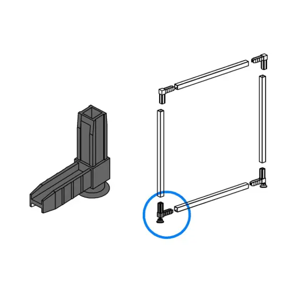 Коннектор для штанги 2 Лофт с регулируемой опорой алюминий цвет белый