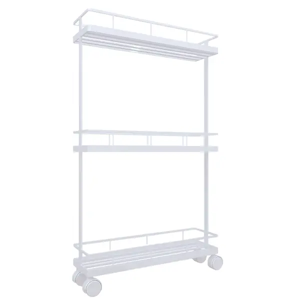 Стеллаж для ванной комнаты на колёсах Март 39x12x66 см цвет белый