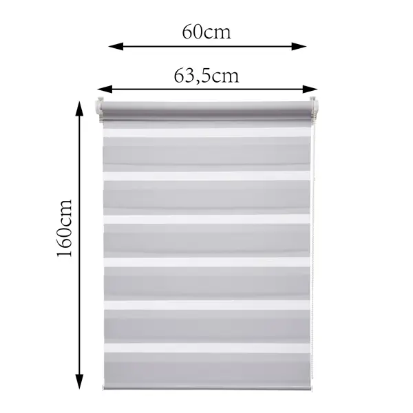 Штора рулонная день-ночь Inspire Peter 60x160 см светло-серая