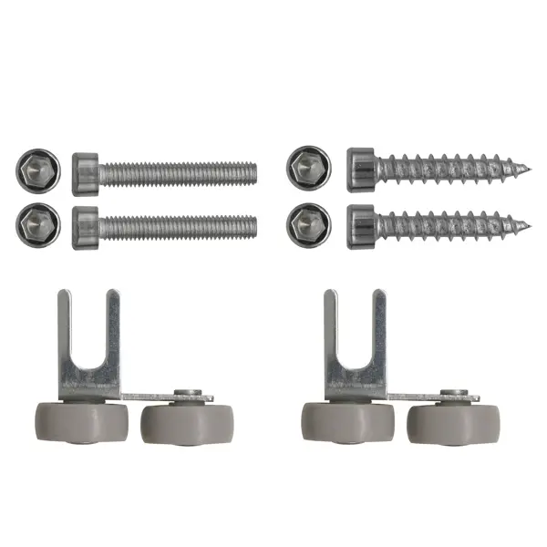 Комплект роликов для шкафа купе 55x40x40 мм 20 кг сталь цвет серый.