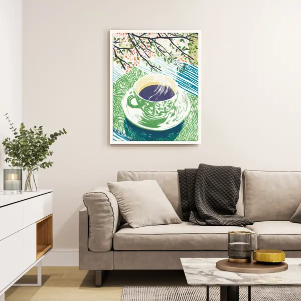 Картина в раме Postermarket Кофейная кружка 40x50 см цвет разноцветный