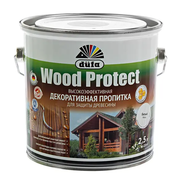Антисептик Dufa Wood Protect цвет белый 2.5 л