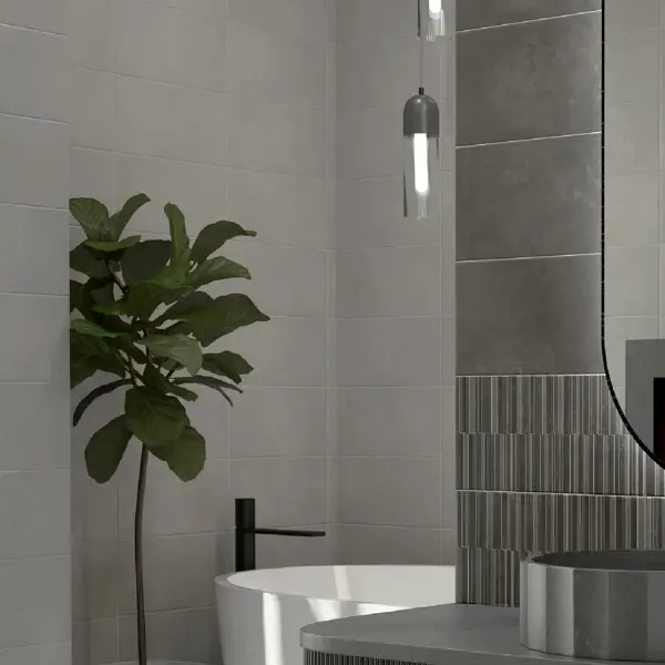 Плитка настенная Mersey Concrete A0554H24102 20x40 см 1.6 м² матовая цвет графит