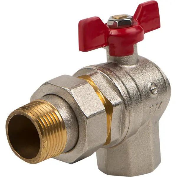 Кран шаровой Equation со сгоном угловой 3/4" никелированная латунь