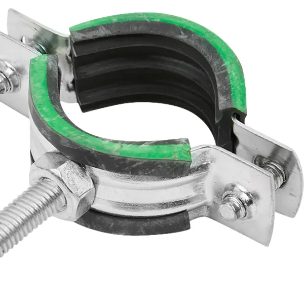 Хомут для труб Mayer 1" ø32-35 мм со шпилькой 8x70 и дюбелем гайка M8