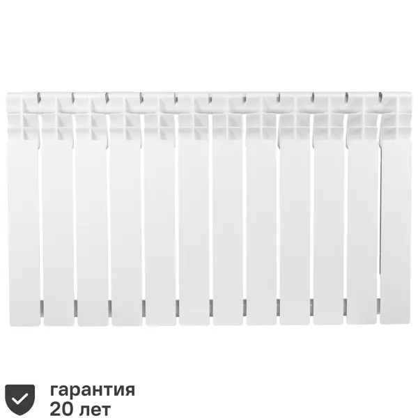 Радиатор секционный Equation Bimetal 500/80 12 секций боковое подключение биметалл белый