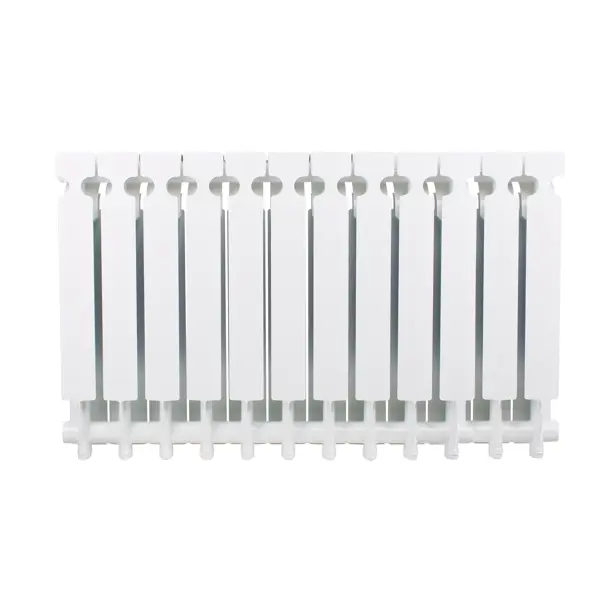 Радиатор секционный Equation Aluminium 500/96 12 секций боковое подключение алюминий белый