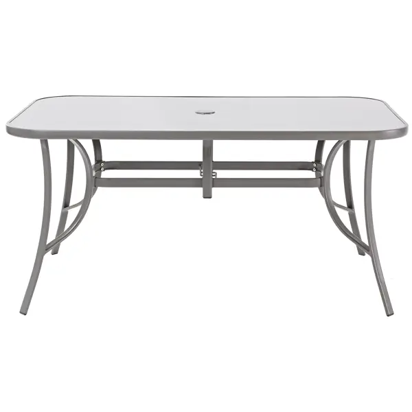 Стол садовый Alma 150x90x70 см сталь/стекло серый