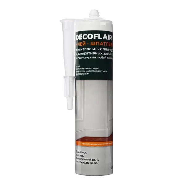 Клей-шпатлевка Decoflair для напольных плинтусов и декоративных элементов из полистирола 500 г
