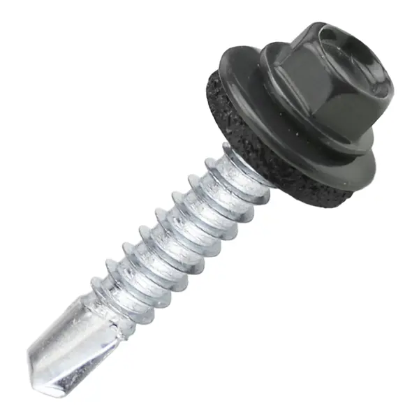 Саморезы кровельные по металлу Dilwis с пресс-шайбой RAL 7024 5.5x32 мм на вес