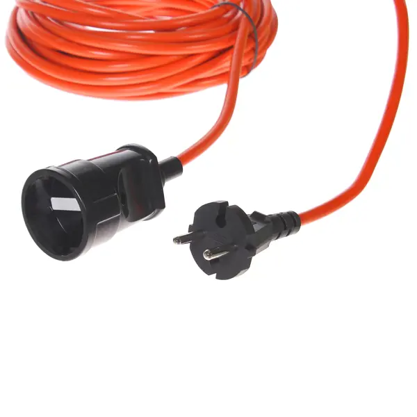 Удлинитель-шнур садовый 1 розетка без заземления 2x1 мм 10 м цвет оранжевый