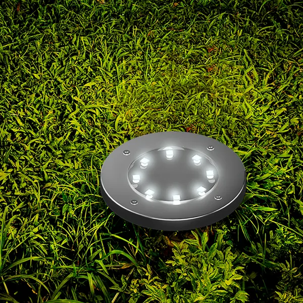 Светильник встраиваемый светодиодный KREAFORTA Coleen на солнечной батарее IP44 датчик освещенности цвет хром 4 шт