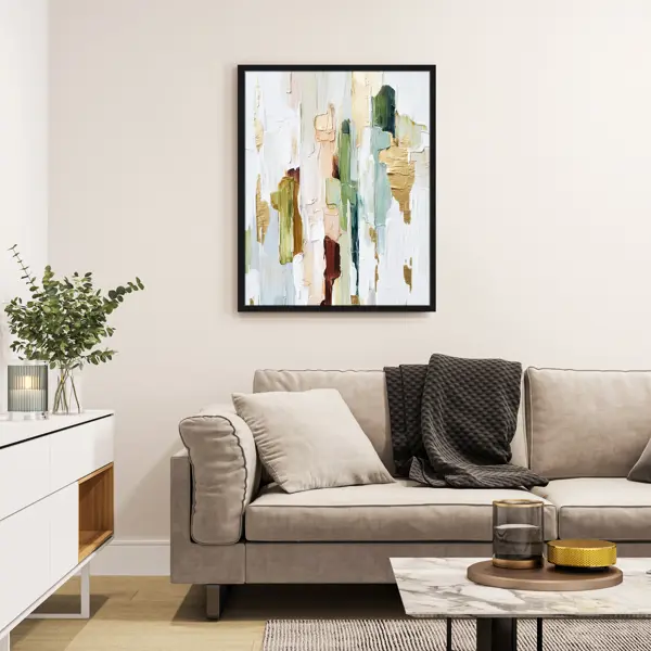 Картина в раме Postermarket Абстрактные мазки 40x50 см цвет разноцветный