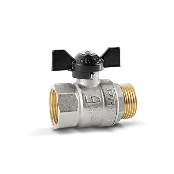 Кран шаровой прямой LD DN25 PN40 1" НР/ВР латунь ручка бабочка