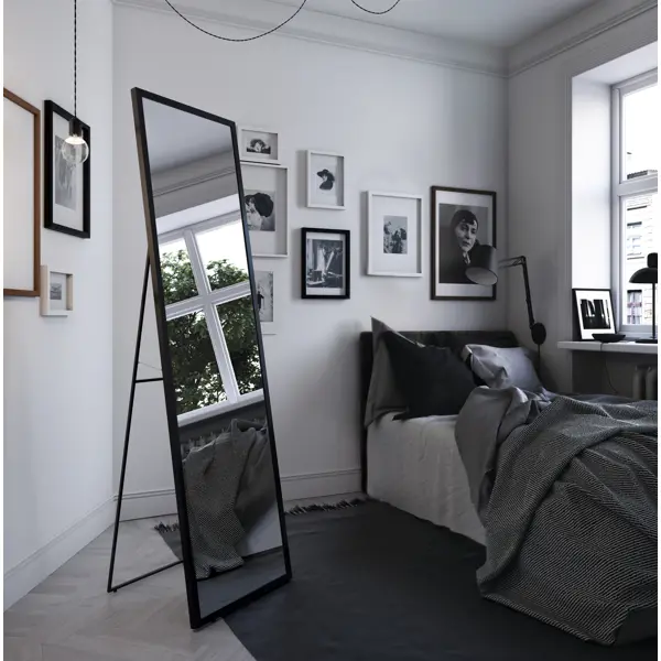 Зеркало декоративное напольное Иджен прямоугольное 50x176 см цвет черный