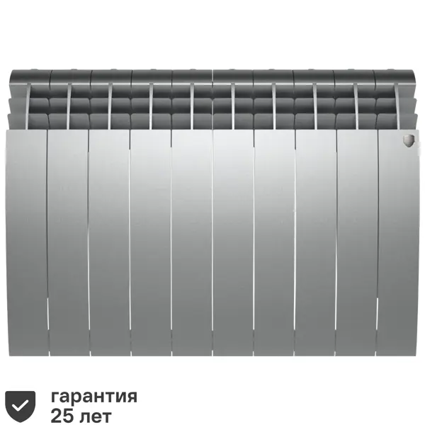 Радиатор секционный Royal Thermo Biliner 500/87 10 секций боковое подключение биметалл серый