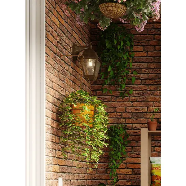 Светильник уличный настенный E27x60 Вт IP44 пластик цвет бронза