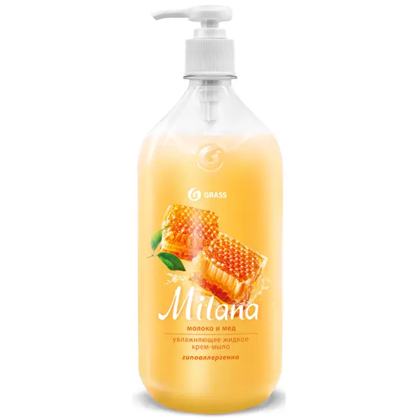 Жидкое крем-мыло Grass Milana «Молоко и мед» 1 л