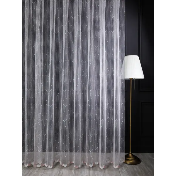 Тюль 1 м/п Пупырышки сетка 280 см цвет розовый