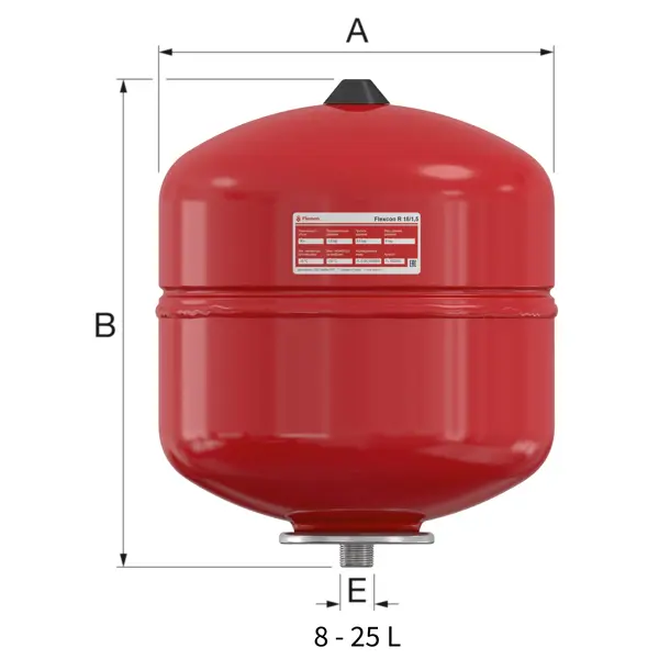 Расширительный бак для ГВС 18 л Flamco Flexcon R 3/4" красный