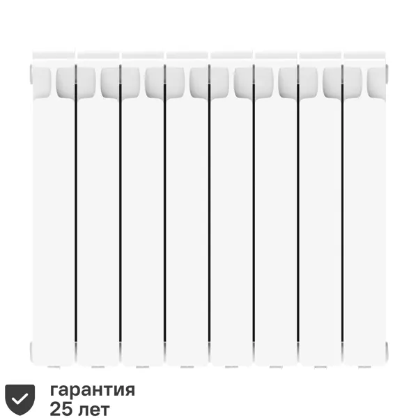Радиатор секционный Rifar Monolit 500/100 8 секций боковое подключение биметалл белый