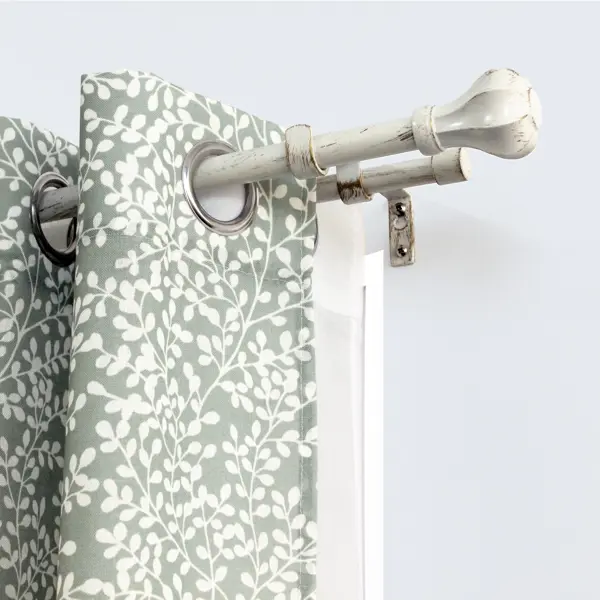 Карниз двухрядный раздвижной Inspire Pistyl d16/19 мм 160-300 см металл цвет белый