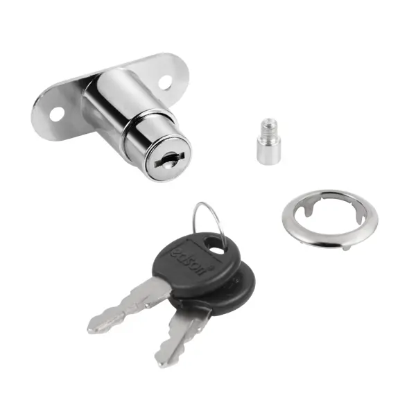 Замок мебельный врезной для 2 дверей 20x19 мм цвет хром