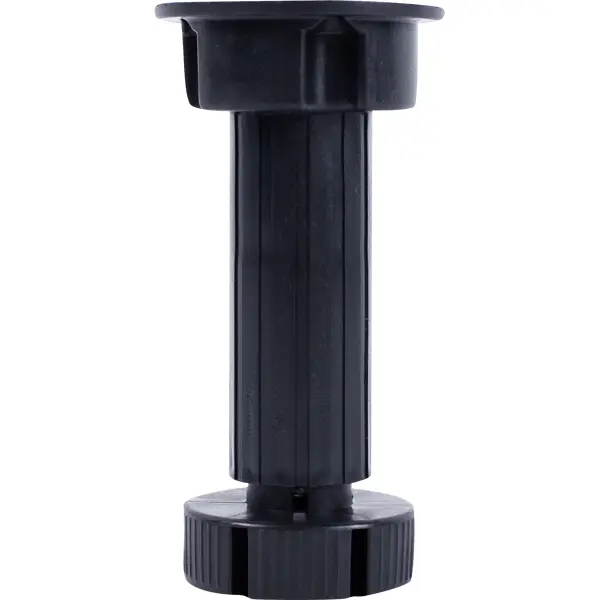 Ножка для мебели круглая высота 110-130 мм цвет черная 4 шт