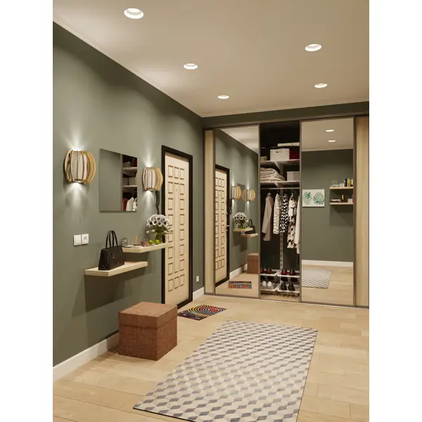 Дверь-купе SPACEO 2555x704 мм высота проема 2600 мм цвет зеркало широкий профиль матовое серебро