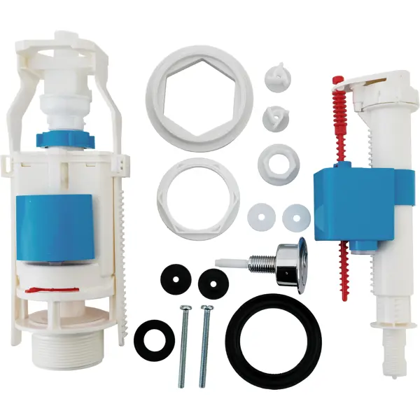 Арматура двухкнопочная АНИ Пласт хром пластик нижняя подводка