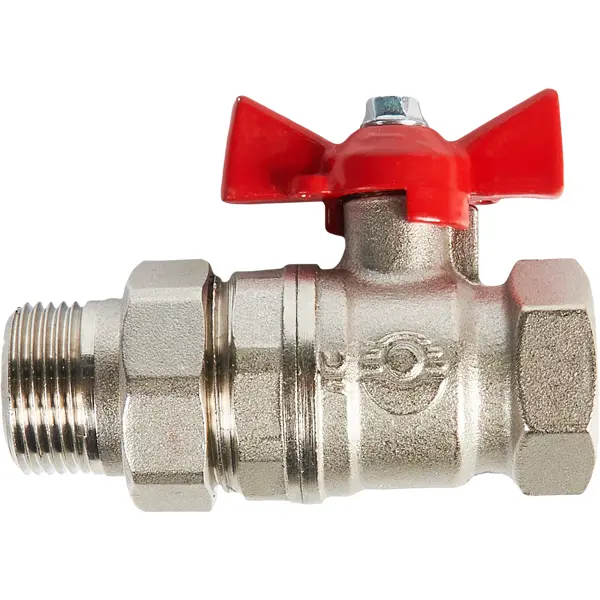 Кран шаровой с американкой прямой Valfex DN20 PN24 3/4" ВР/НР ручка бабочка латунь