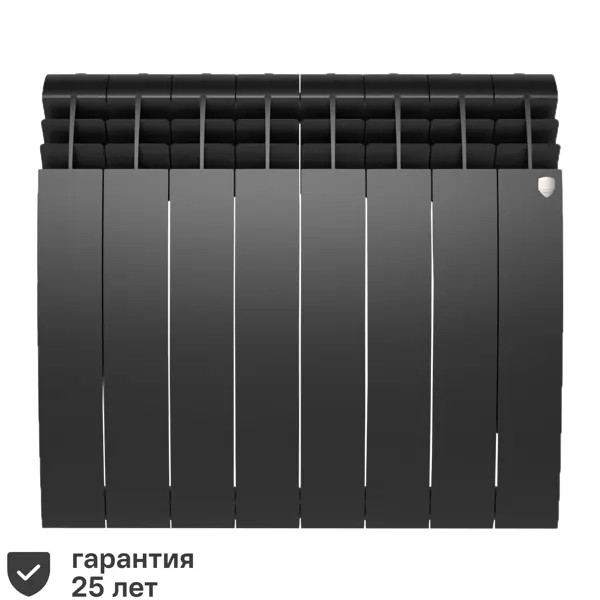 Радиатор секционный Royal Thermo Biliner 500/87 8 секций боковое подключение биметалл черный