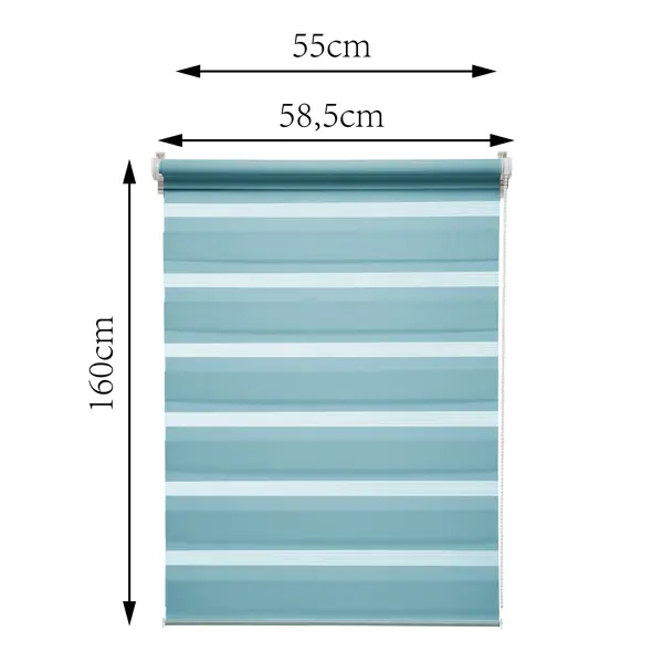 Штора рулонная день-ночь Inspire Peter 55x160 см бирюза Aqua 3