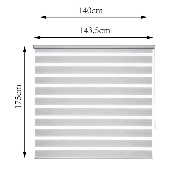 Штора рулонная день-ночь Inspire Moscou 140x175 см серая