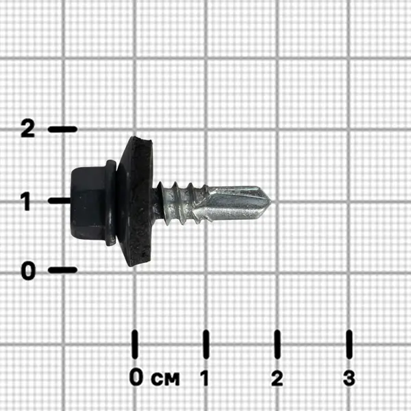 Саморезы кровельные по металлу DILWIS с пресс-шайбой со сверлом 5.5x19 мм RAL 7024 100 шт.