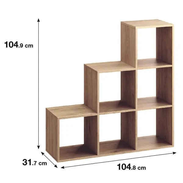 Стеллаж Spaceo KUB 123K 6 секций 104.8x104.9x31.7 см ЛДСП цвет гикори джексон