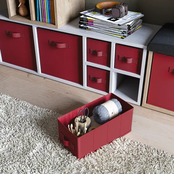 Короб Spaceo KUB 15x15x31 см 6.9 л полипропилен цвет тёмно-красный