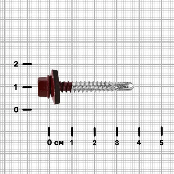 Саморезы кровельные по металлу Standers с пресс-шайбой RAL3005 5.5x38 на вес