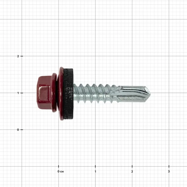 Саморезы кровельные по металлу Dilwis с пресс-шайбой RAL 3005 5.5x25 мм 90 шт.