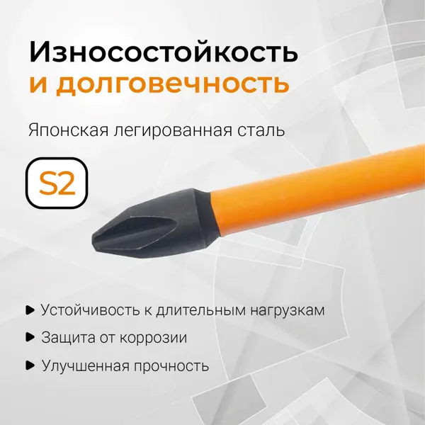 Бита ударная магнитная Rage 554127 PH2x70 мм, 5 шт.