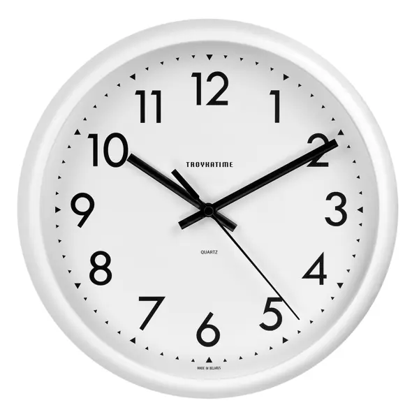 Часы настенные Troykatime круглые d24 см цвет белый