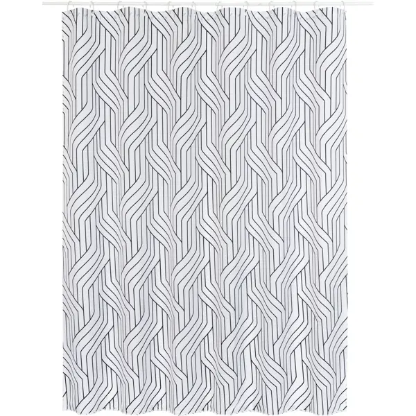 Штора для ванной Bath Plus Charme Red Track 180x180 см полиэстер цвет белый/черный