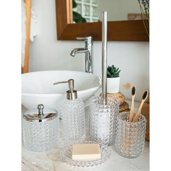 Стакан для зубных щёток Proffi Home Glass стекло цвет прозрачный