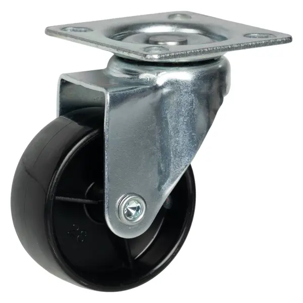 Мебельный ролик поворотный без тормоза 50 мм до 35 кг цвет черный