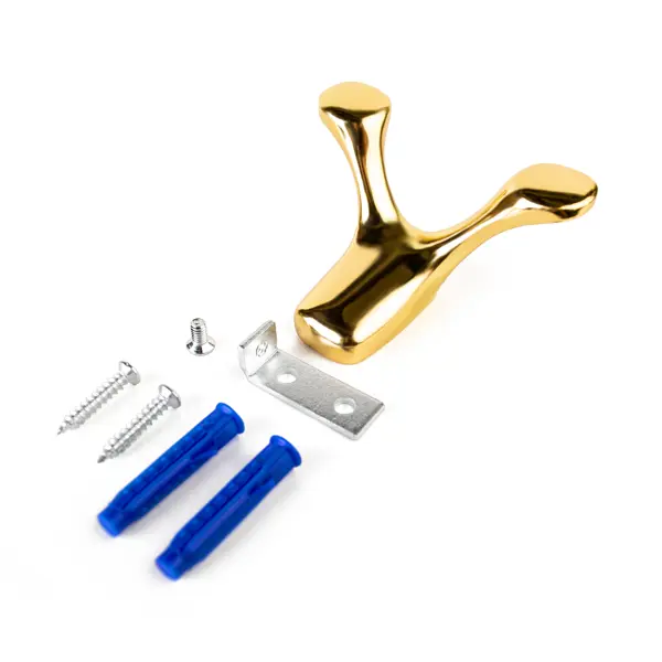 Крючок Г-образный Manor 20x77 мм сталь цвет золотой