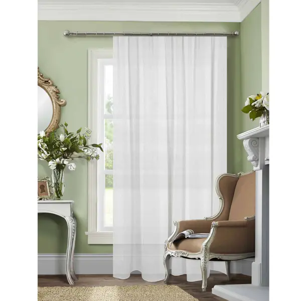 Тюль 1 п/м кристалон 298 см цвет белый