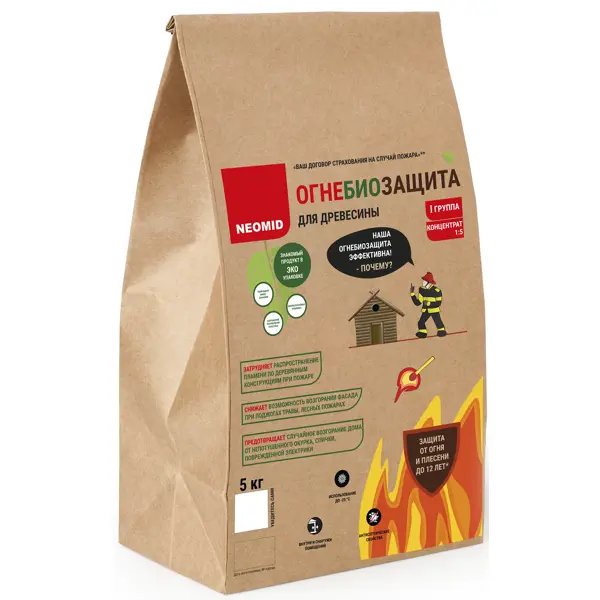 Огнебиозащита сухая Neomid ОЗС 21 I и II группа 5 кг
