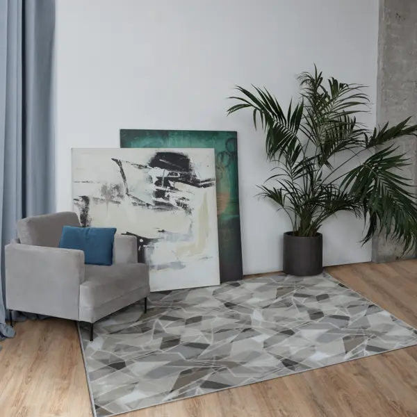 Ковер Пралеска 240x340 см полиамид P2867/А2/124 цвет серо-белый