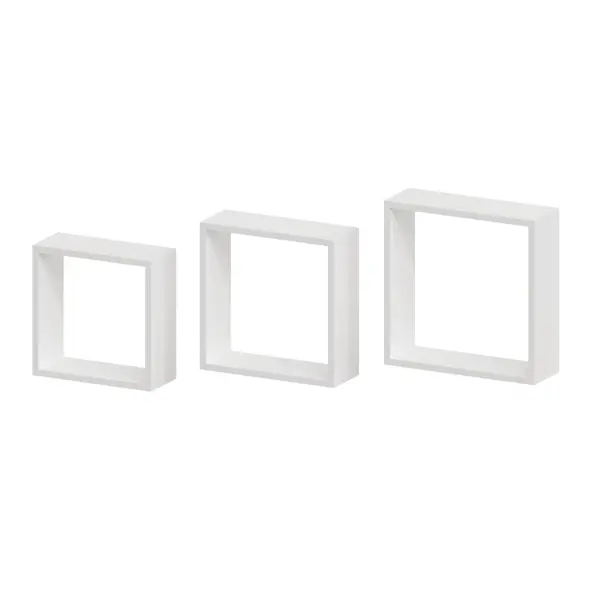 Полка настенная Spaceo 24x24 см/27x27 см/30x30 см МДФ цвет белый 3 шт