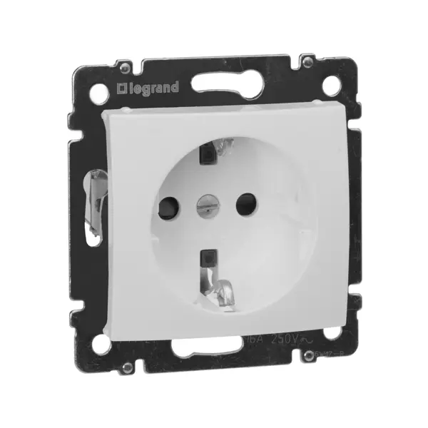Розетка с заземлением - Legrand Valena - со шторками 16А 250В винтовые зажимы - белый